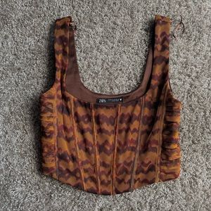 New Zara corset bustier styled crop top